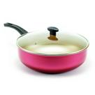 Frigideira Grande Funda Alta Wok Antiaderente 30 Cm Com Tampa De Vidro