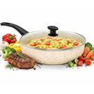 Frigideira Grande Funda Alta Wok Antiaderente 30 Cm Com Tampa De Vidro