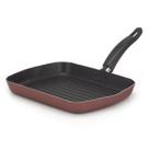 Frigideira Grill Antiaderente Grelha Bife Sem Óleo 21,5cm Facil Limpar Cereja