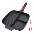 Frigideira Grill Bobikuke 3 em 1 Antiaderente Quadrada