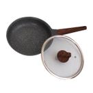 Frigideira Indução Antiaderente Revestimento Mármore Cerâmico 24cm Preto