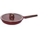Frigideira Indução Antiaderente Revestimento Mármore Cerâmico 28cm Vermelho