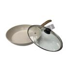 Frigideira Indução ceramico 24 cm - Marmore com tampa vidro