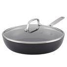 Frigideira KitchenAid de indução anodizada rígida de 30 cm com tampa preta