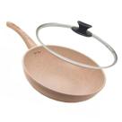 Frigideira Lyor Indução Granilite Wok Bege 28cm Com Tampa
