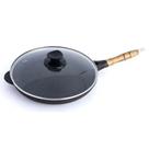 Frigideira Marmorizada Antiaderente 28 Cm Com Tampa De Vidro - Grill Oriental