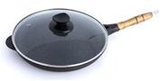 Frigideira Marmorizada Antiaderente 28cm Com Tampa De Vidro - Grill Oriental