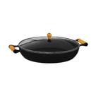 Frigideira Paella 93774LB Ferro com Tampa de Vidro Temperado 5,6L Preto Rig Fundidos