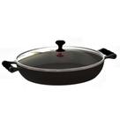 Frigideira Paella Com Alças De Silicone Preto E Tampa 36 Cm.