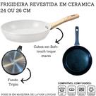Frigideira Panela Antiaderente Revestido em Cerâmica Gás Indução 24cm Ou 26cm