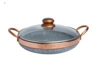 Frigideira Pedra Sabão Com Tampa De Vidro 20cm Alça Em Cobre Cinza Frigideira Pedra Sabão Com Tampa De Vidro 20cm Alça Em Cobre Cinza