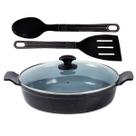 Frigideira Preto Liso Antiaderente Cerâmica Talher 02 AA30cm