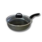 Frigideira Reta 24cm 2,3l Antiaderente Com Tampa De Vidro