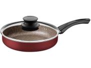 Frigideira Reta Tramontina c/tampa de Vidro Paris 22cm 1,7L - Vermelho Frigideira Reta Tramontina c/tampa de Vidro Paris 22cm 1,7L - Vermelho