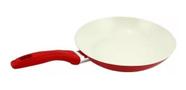 Frigideira Revestimento Cerâmico 24cm Vermelha Cabo Silicone