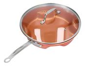 Frigideira Wok Antiaderente 26cm com Tampa de Vidro e Corpo em Aço - Cozinhe sem Óleo