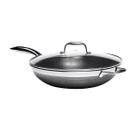 Frigideira Wok Antiaderente 34cm P/ Indução Aço Inox Cooking Pro Oxford