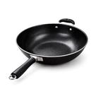 Frigideira Wok Antiaderente 34cm Work Profissional Ferro Cabo Ergonômico Preta