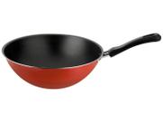 Frigideira Wok Antiaderente Multiflon de Alumínio Oriental Essencial Vermelha 28cm
