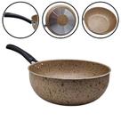 Frigideira Wok Antiaderente N24 Cabo Longo Colore Bege