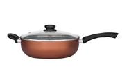 Frigideira Wok antiaderente tampa de Vidro 28cm Cobre Maximum Panelux