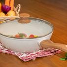 Frigideira Wok Ceramica 28 Bege c/t fogão de indução - Eirilar