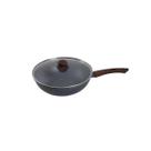 Frigideira Wok Ceramica Indução Com Tampa - Granito 28cm