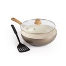Frigideira Wok De Cerâmica Indução e Gás 28cm Gold Mais Espátula