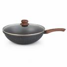 Frigideira Wok Grande Funda 28cm Com Tampa Cerâmica Indução - Frigideira Wok Grande Funda 28cm Com Tampa Cerâmica Indução -