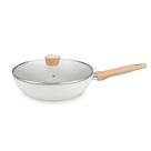 Frigideira Wok Indução Antiaderente 24cm Com Tampa 2,2l MTA Cor Creme Frigideira Wok Indução Antiaderente 24cm Com Tampa 2,2l MTA Cor Creme