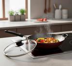 Frigideira Wok Tramontina 32cm Starfon 4,4 Lts + Tampa Vidro