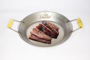 Frigideira Yakisoba Wok Panela Paeja Tipo Paella Tacho Aço Carbono 40cm Com Cabo De Madeira