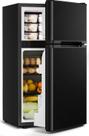 Frigobar Feelfunn 3,2 pés cúbicos com freezer de porta dupla, preto