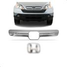 Friso Cromado Grade para Honda Crv 2007 a 2009 Com Emblema