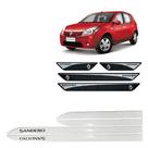 Friso Lateral Branco Sandero + Soleira Resinada 4 Peças