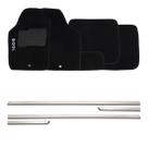 Friso lateral cromado 2 portas + tapete bordado gol g3 g4