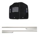 Friso lateral cromado universal 2p - nk0881 + tapete bordado saveiro g3 g4 c.simples