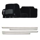 Friso lateral cromado universal 4p - nk0898 + tapete bordado versa