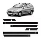 Friso Lateral Palio Weekend 4 Portas 1996 1997 1998 1999 2000 8 Peças Preto