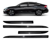 Friso Lateral Para Civic G10 Filete Cromado Preto Cristal
