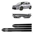 Friso Lateral Preto Hyundai I30 + Soleira Resinada 4 Peças