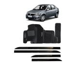 Friso Lateral Preto Logan Até 2013 + Tapete Bordado