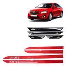 Friso Lateral Vermelho Cruze + Soleira Resinada 4 Peças