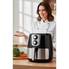 Fritadeira Air Fry Jumbo 7,2L Inox Preta: Saudável e Crocant