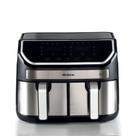 Fritadeira air fryer ariete 9l com cesto duplo em aço inox 127v 00c462509arbr