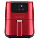 Fritadeira Air Fryer Chefman 2L digital compacta que economiza espaço, vermelha