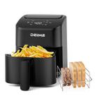 Fritadeira Air Fryer DEIME 3L digital compacta que economiza espaço com torradeira
