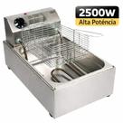 Fritadeira Elétrica 5 Litros Inox 2500W 110V Profissional Alta Potência Frituras Rápidas