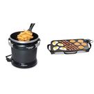 Fritadeira Elétrica + Chapa Elétrica Presto FryDaddy 05420 e 07061 Preta
