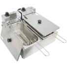 Fritadeira Elétrica com Óleo 6 Litros 2 Cuba com Tampa Industrial Inox Irmãos Ribeiro Frb2c3